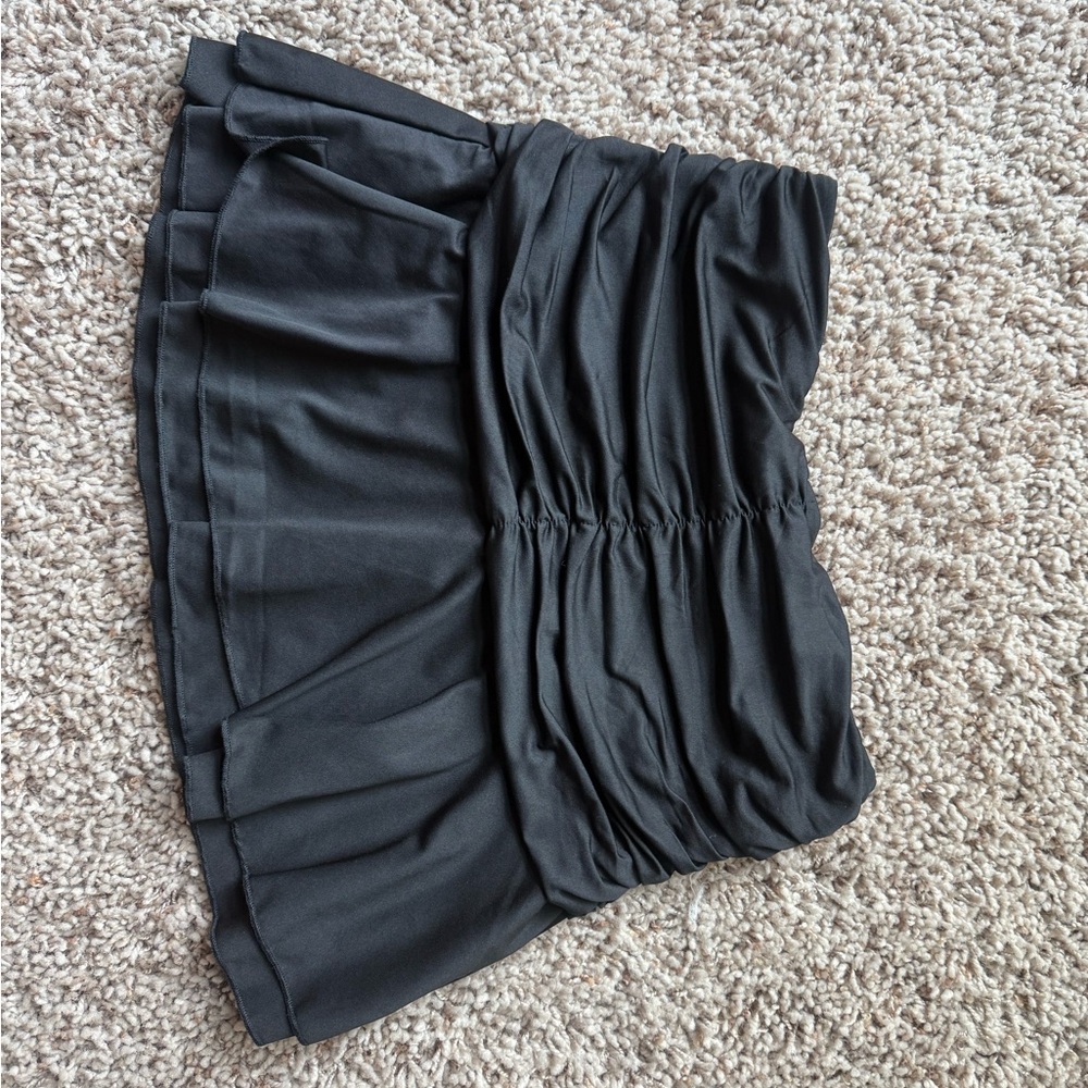 Black Ruched Mini Skirt
